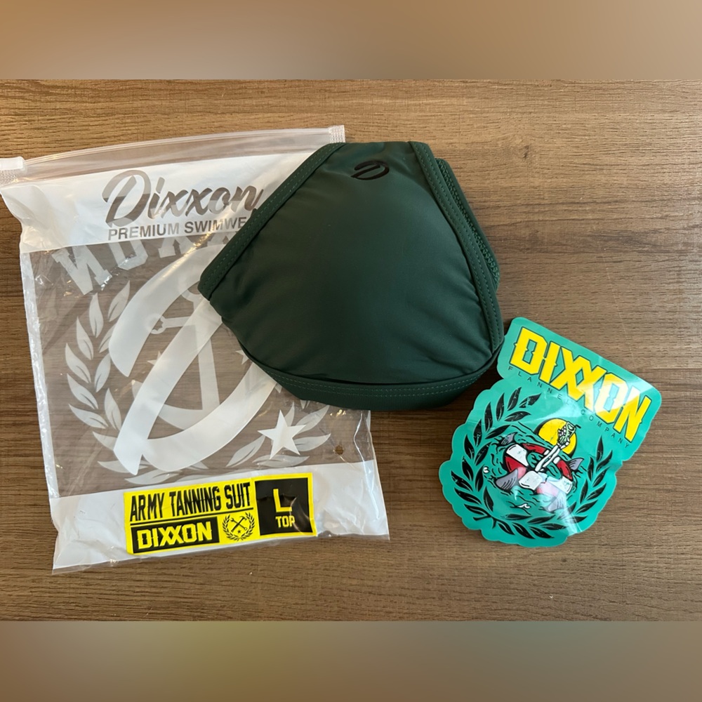 DIXXON NWT Army Green Bikini Top M/L - Picture 6 of 7